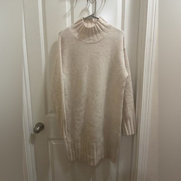 NAADAM Marled Cashmere Turtleneck Tunic Dress 90% wool/10% cashmere - Picture 4 of 12